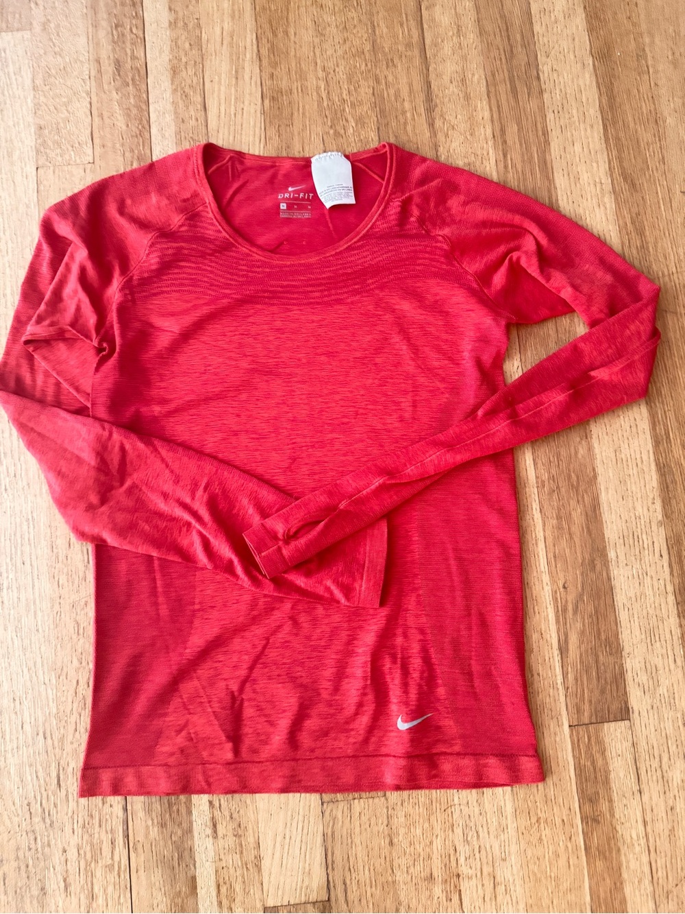 Nike Red Long Sleeve Dri-FIT Athletic Top
